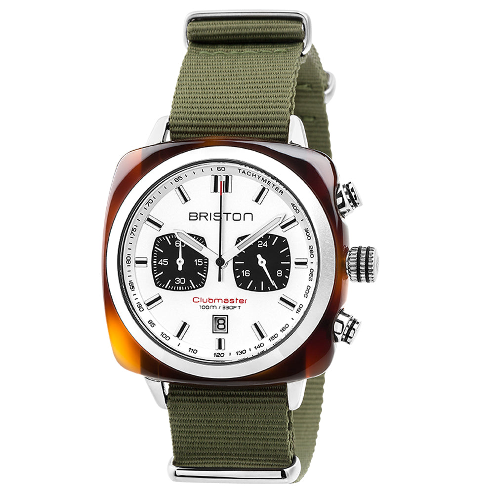 Clubmaster Sport Acetato - Blanco - Verde Militar