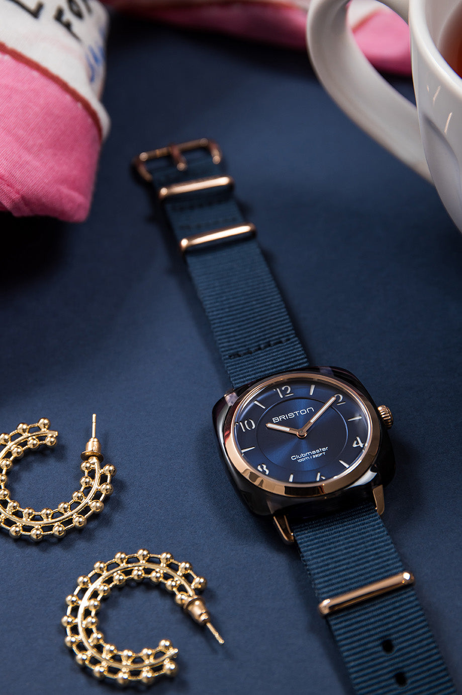 Clubmaster Chic Acetato - Azul Noche - Oro Rosa