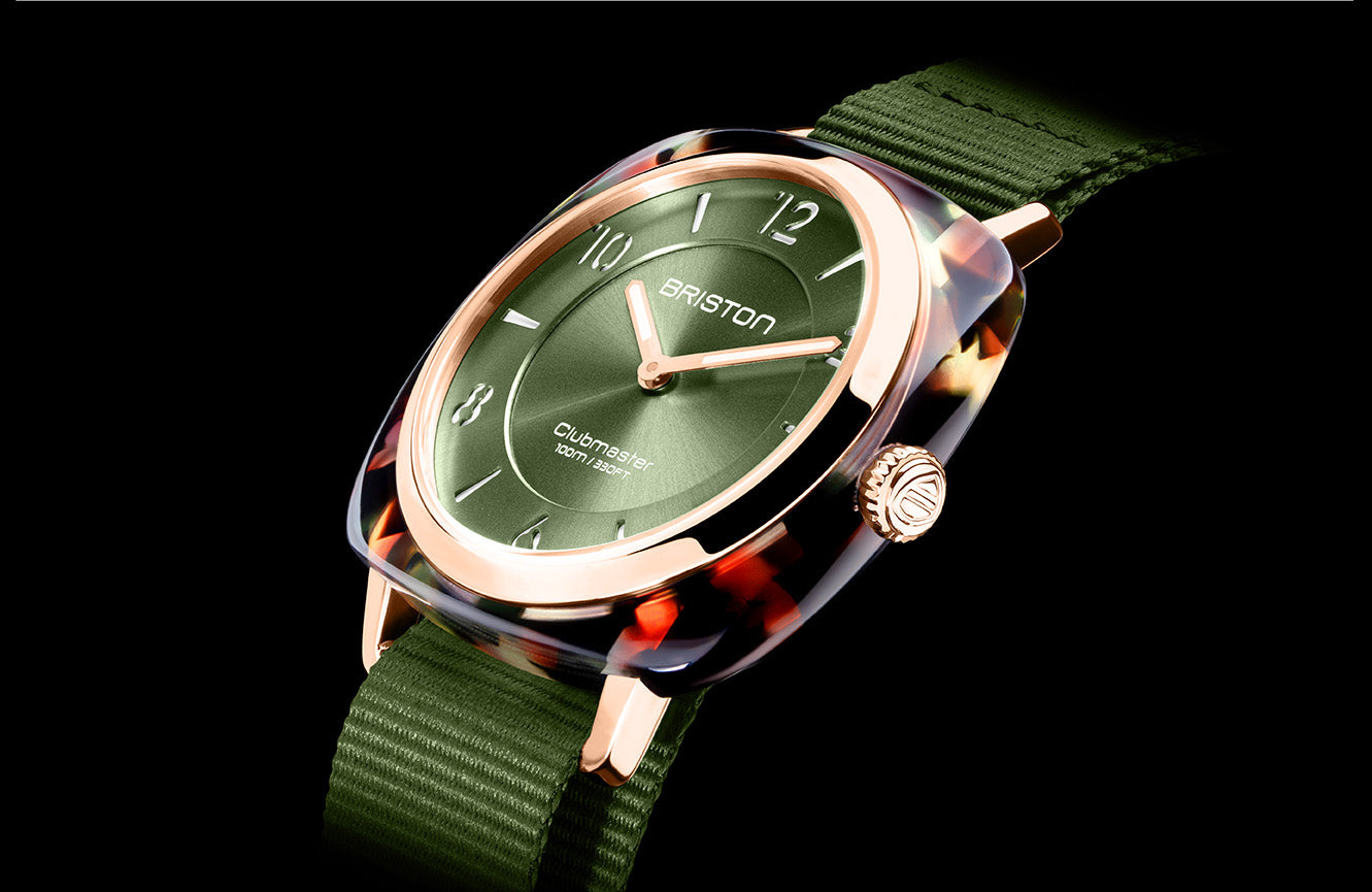 Clubmaster Chic Acetato - Verde Olivo - Oro Rosa