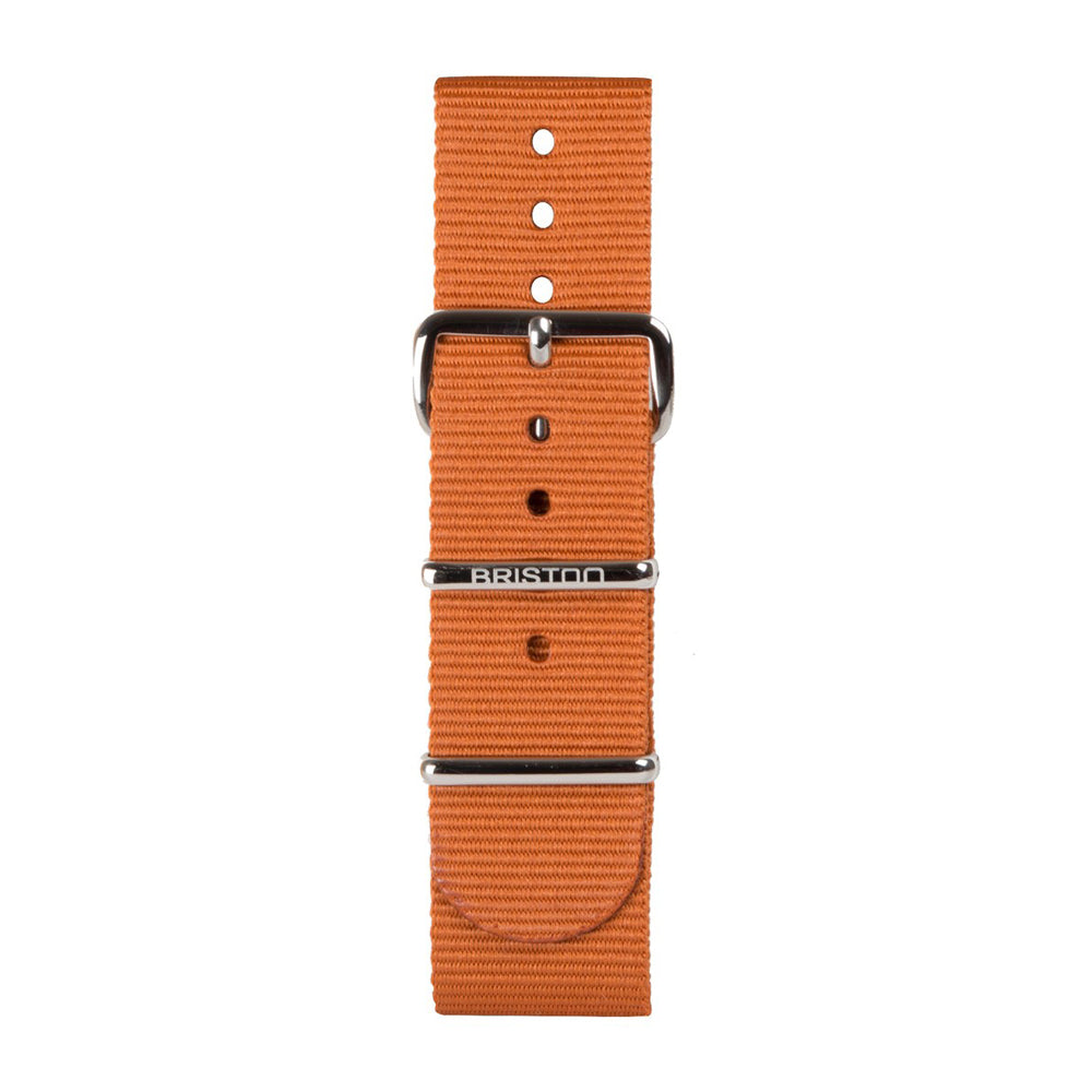 Correa NATO 20 mm - Naranja Oscuro - Plata