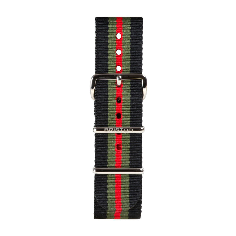 Correa NATO 20 mm - Rayas Negro Verde Rojo
