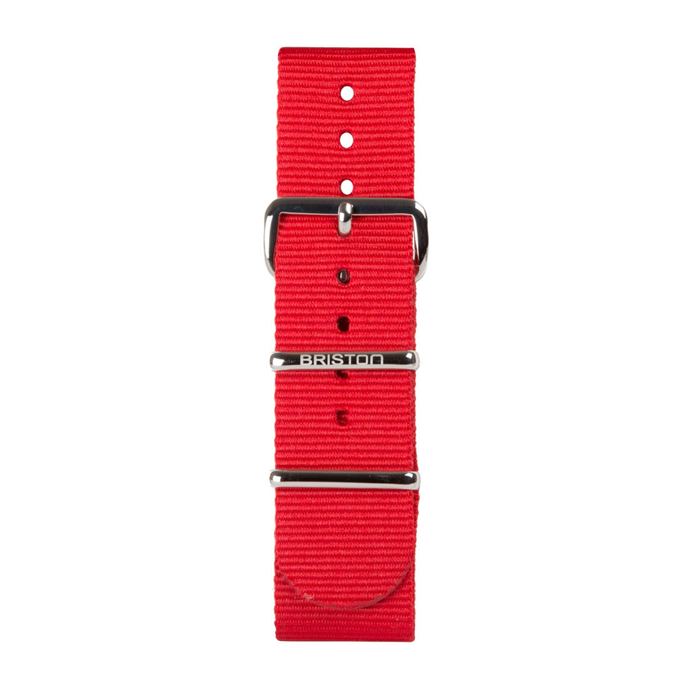 Correa NATO 20 mm - Rojo - Plata