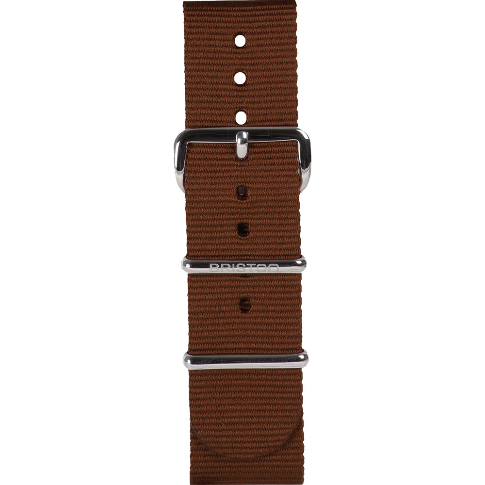 Correa NATO 20 mm - Chocolate - Plata