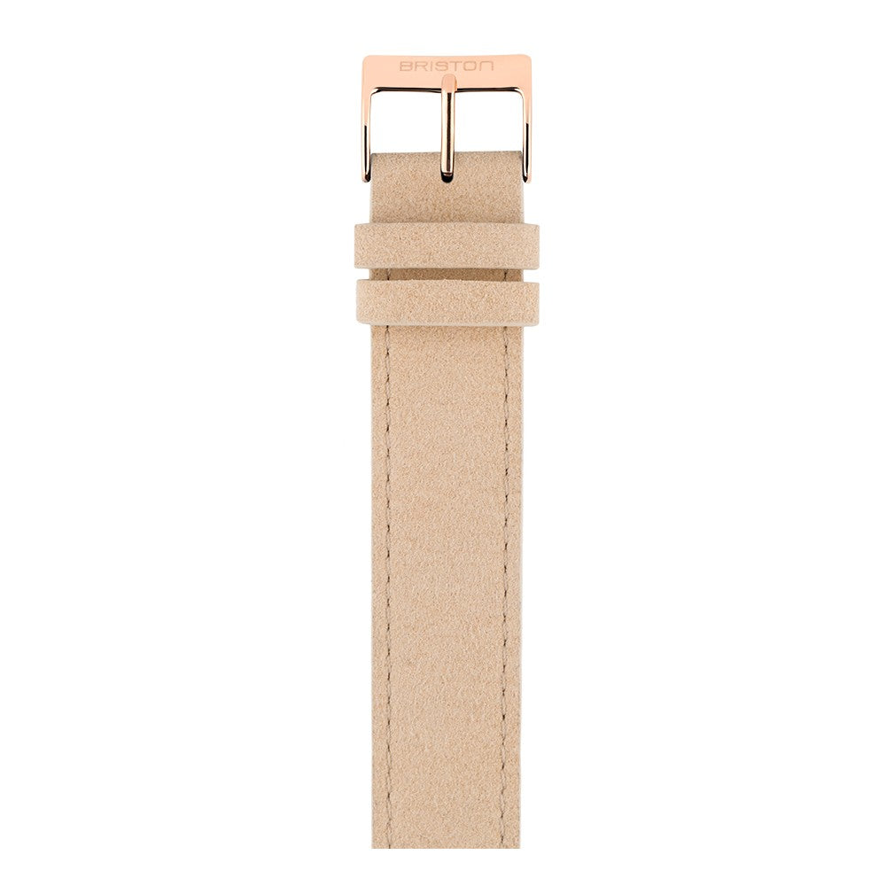 Correa Gamuza 18 mm - Beige - Oro Rosa