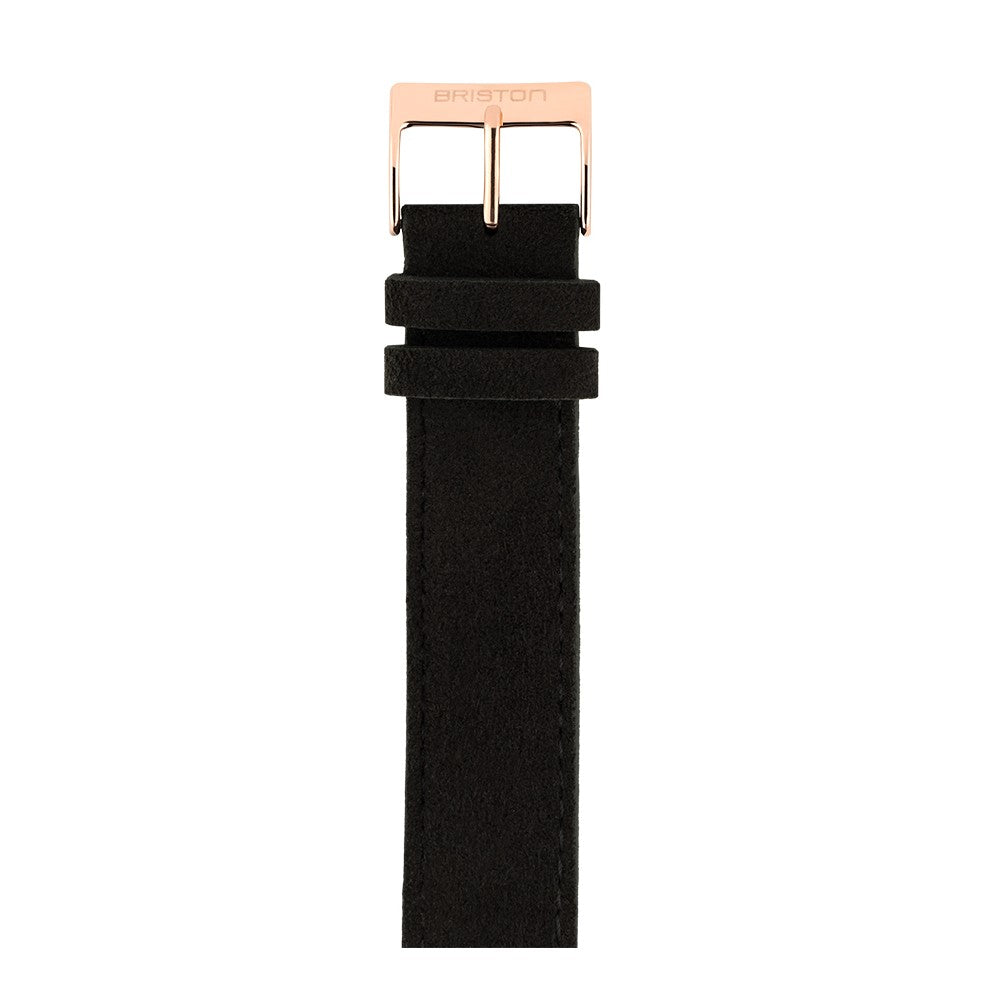Correa Gamuza 18 mm - Negro - Oro Rosa