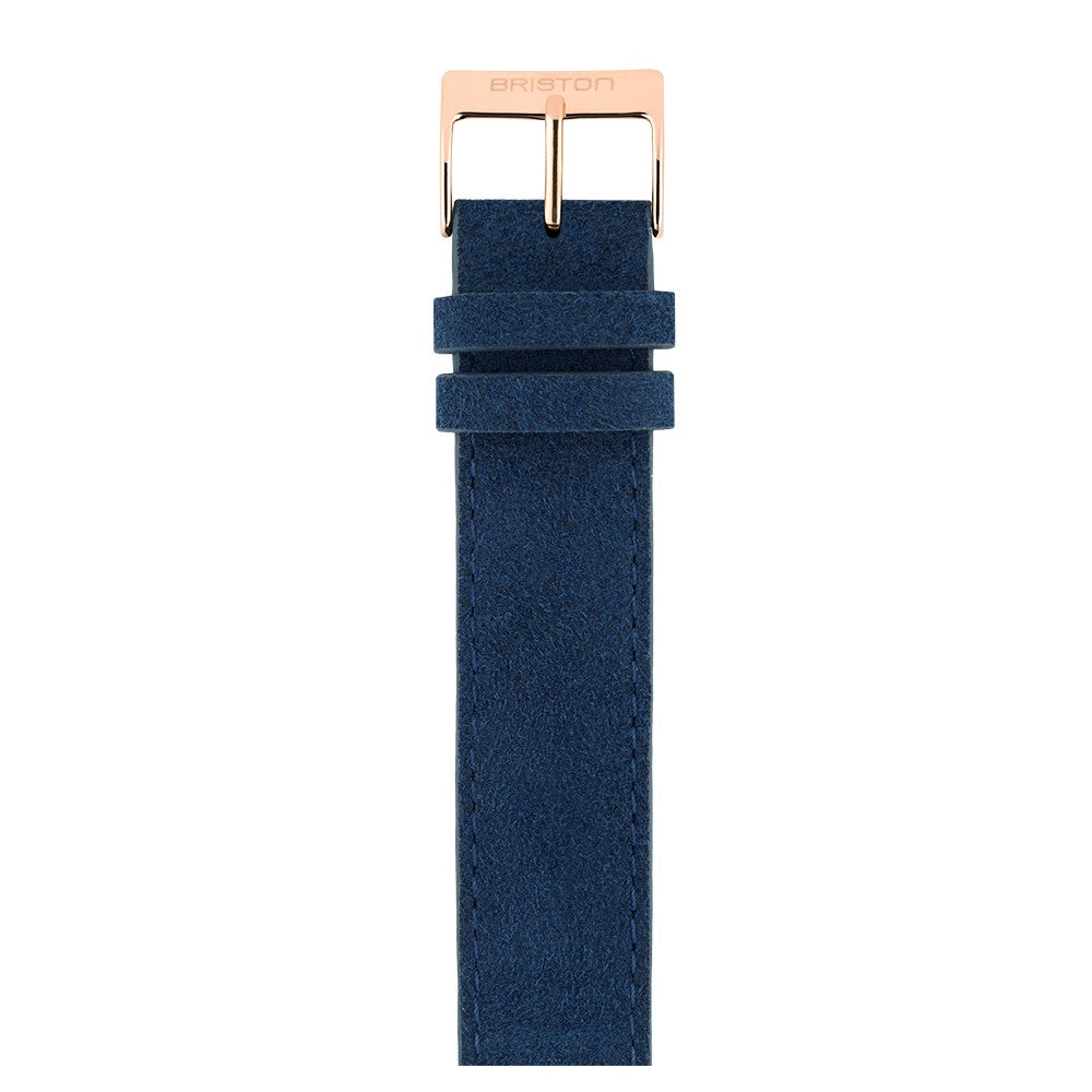 Correa Gamuza 18 mm - Azul - Oro Rosa