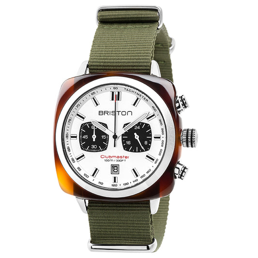 Clubmaster Sport Acetato - Blanco - Verde Militar