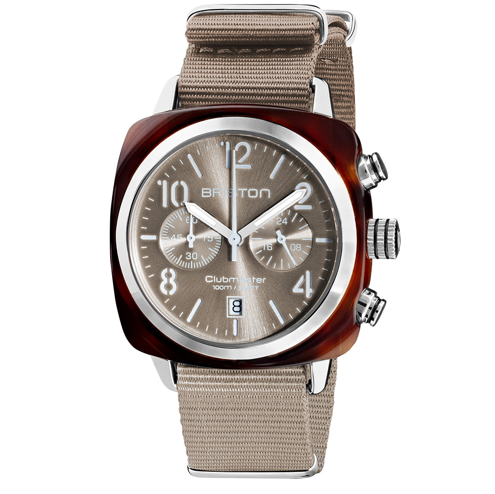 Clubmaster Classic Acetato - Taupe - Plata